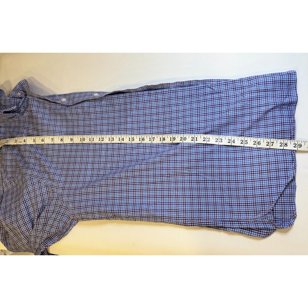 Daniel Cremieux Men's Large Blue Gingham Plaid Dress Shirt Signature Collection - Picture 6 of 8